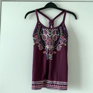 Yoga top with built in bra